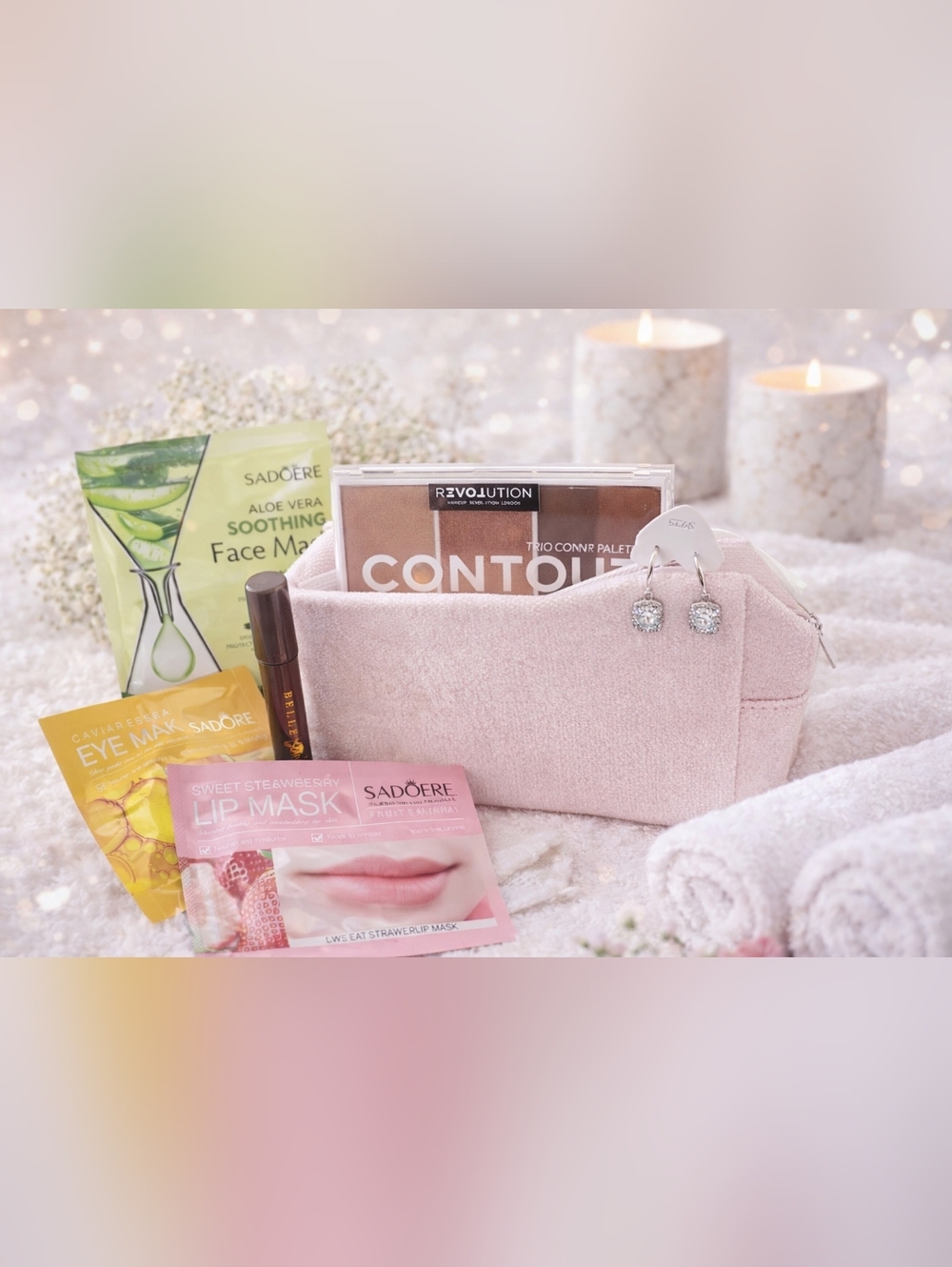 ✨ Luxury Beauty & Jewelry Bundle | 925 Silver Moissanite Earrings + Skincare
